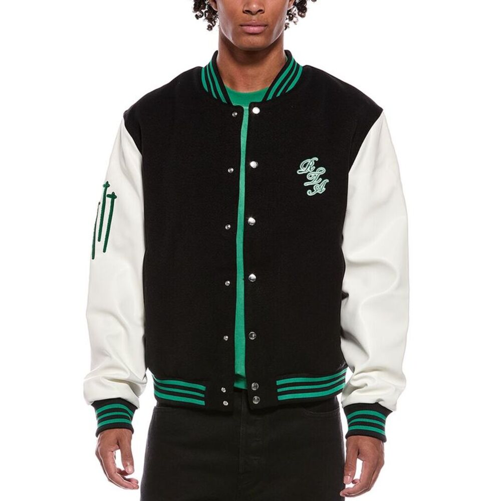 Rta Mens  Marty Varsity Jacket, Black